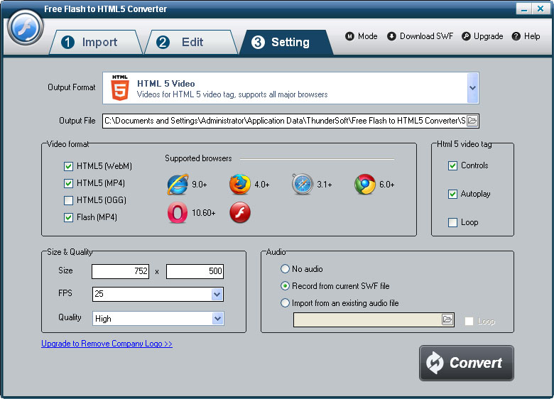 Free Flash to HTML5 Converter software